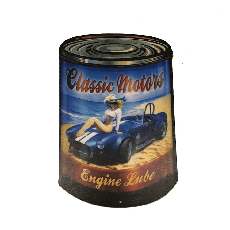 Placa Decorativa MDF45x30x1Cm Lata Redonda Classic Motors