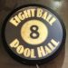 Placa Luminária Decorativa Led Eight Ball Preto Metal 30x30