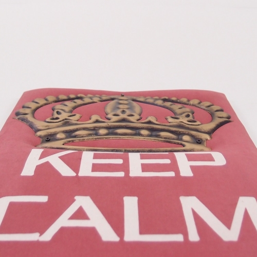 Quadro De Tecido: Keep Calm And Carry On