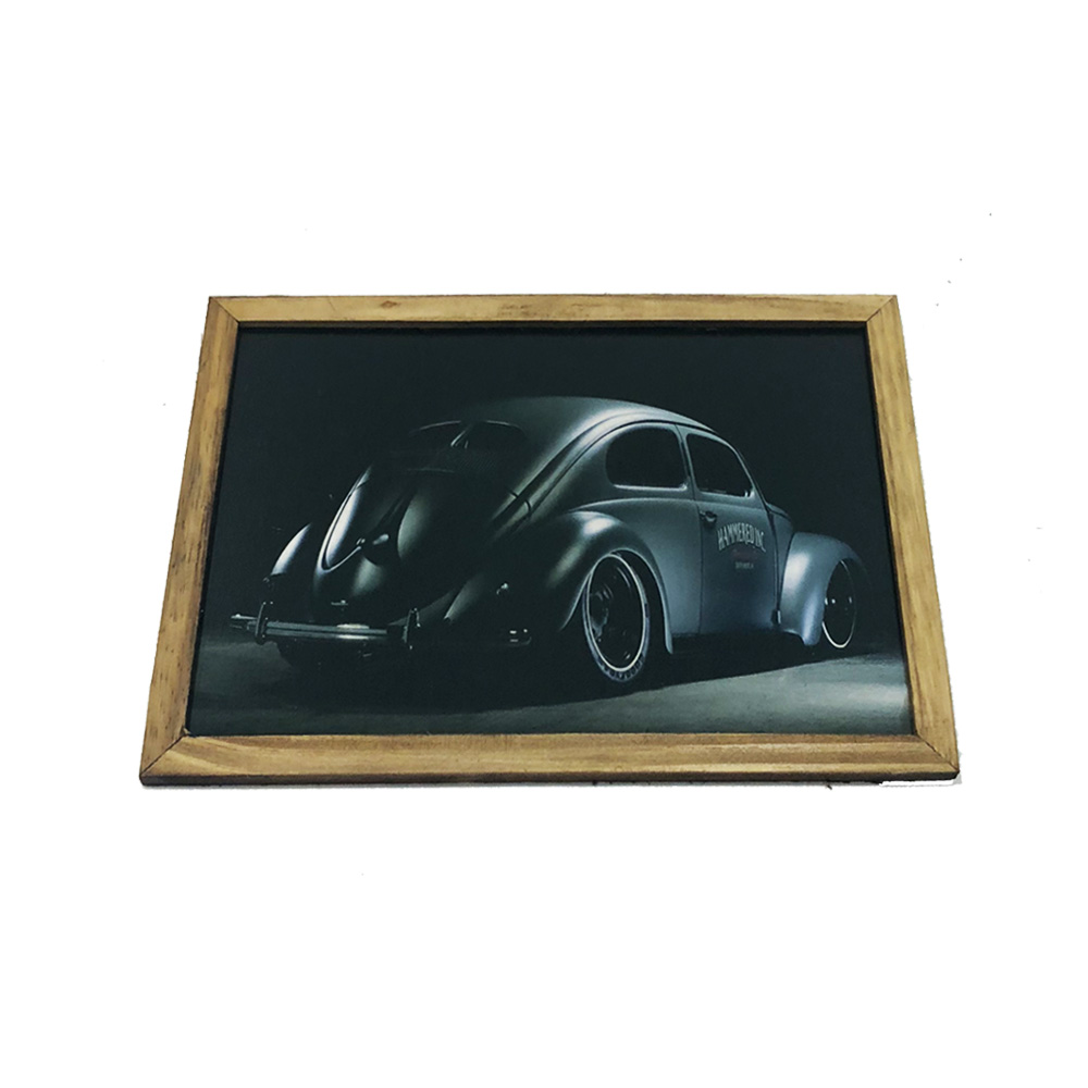 Quadro Decorativa Quarto 30Cm Sala Carro Fusca Madeira Preto
