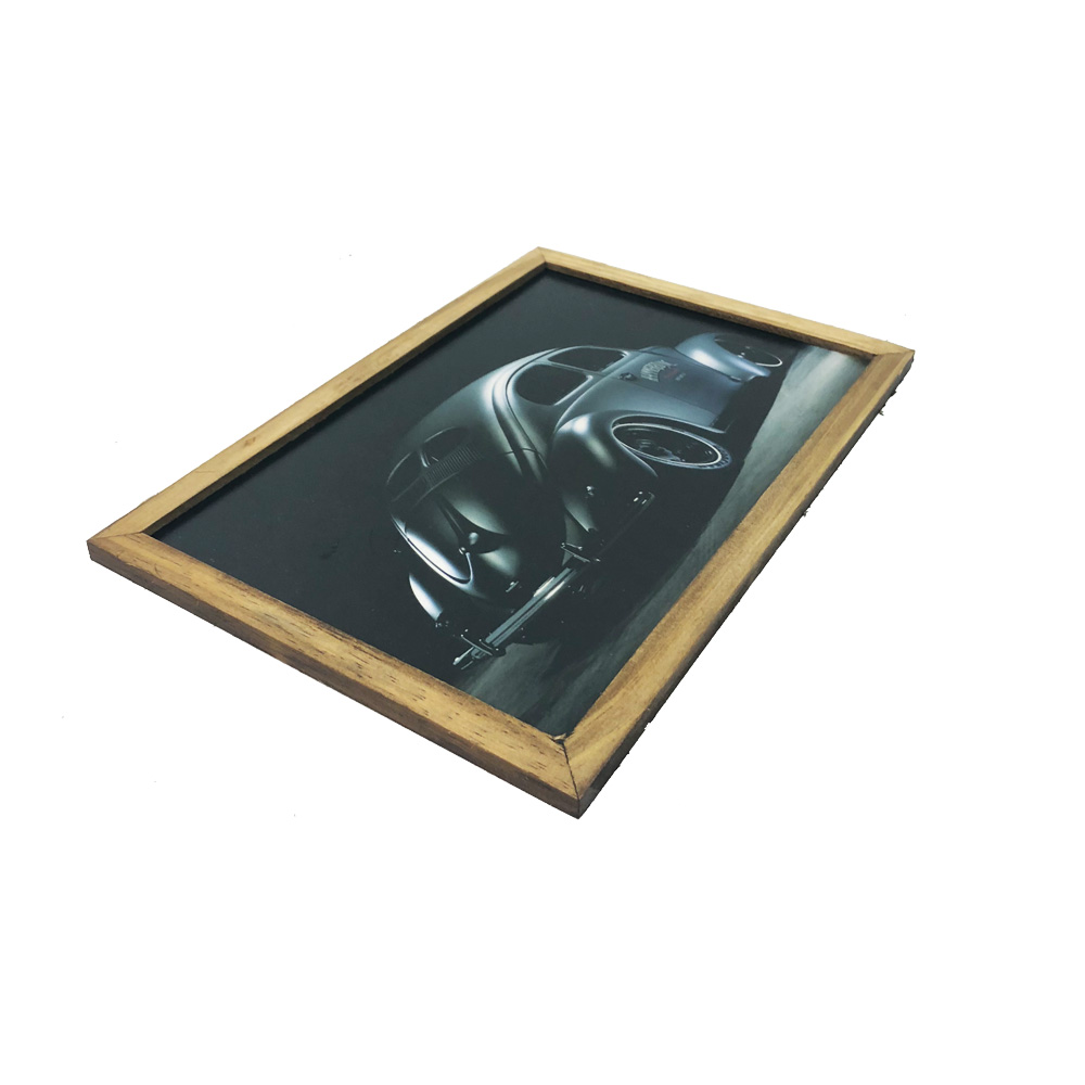 Quadro Decorativa Quarto 30Cm Sala Carro Fusca Madeira Preto