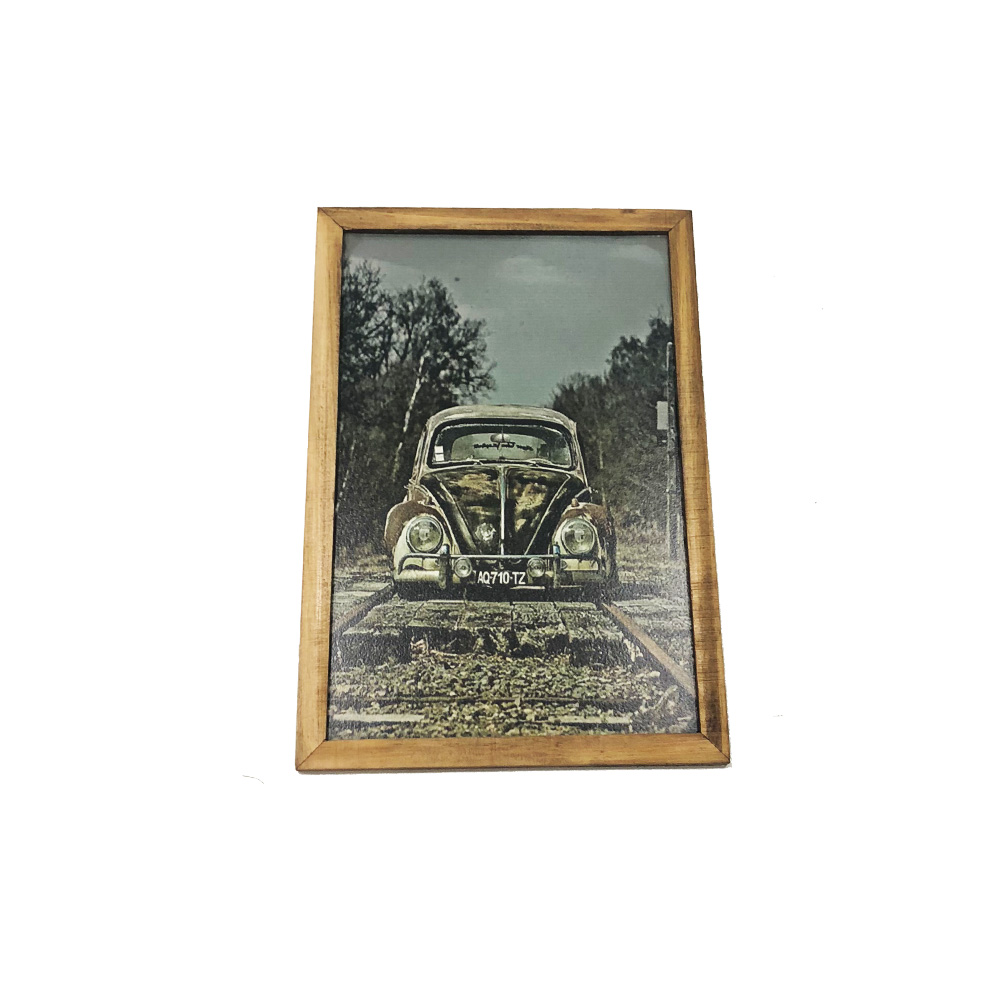 Quadro Decorativa Quarto Sala 20x30 Carro Fusca Trilho Trem