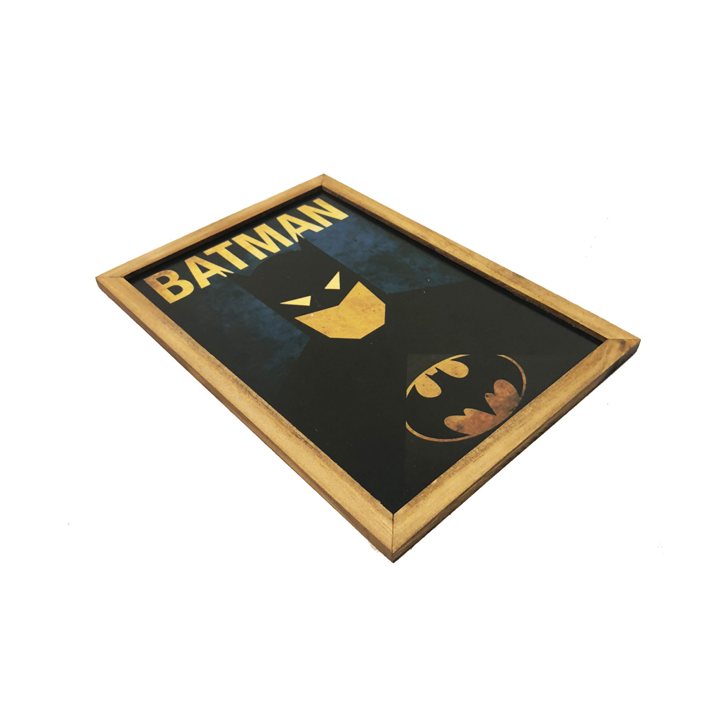 Quadro Decorativa Quarto Sala Batman Lúdico 20x30Cm Madeira