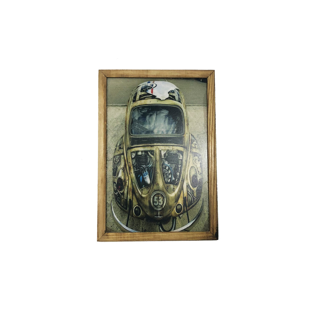 Quadro Decorativa Quarto Sala Carro Fusca Enferrujado Bege