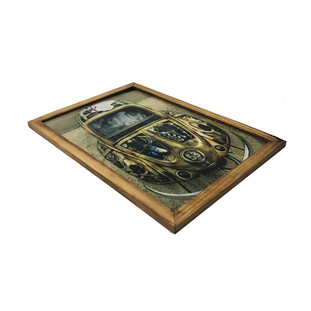 Quadro Decorativa Quarto Sala Carro Fusca Enferrujado Bege