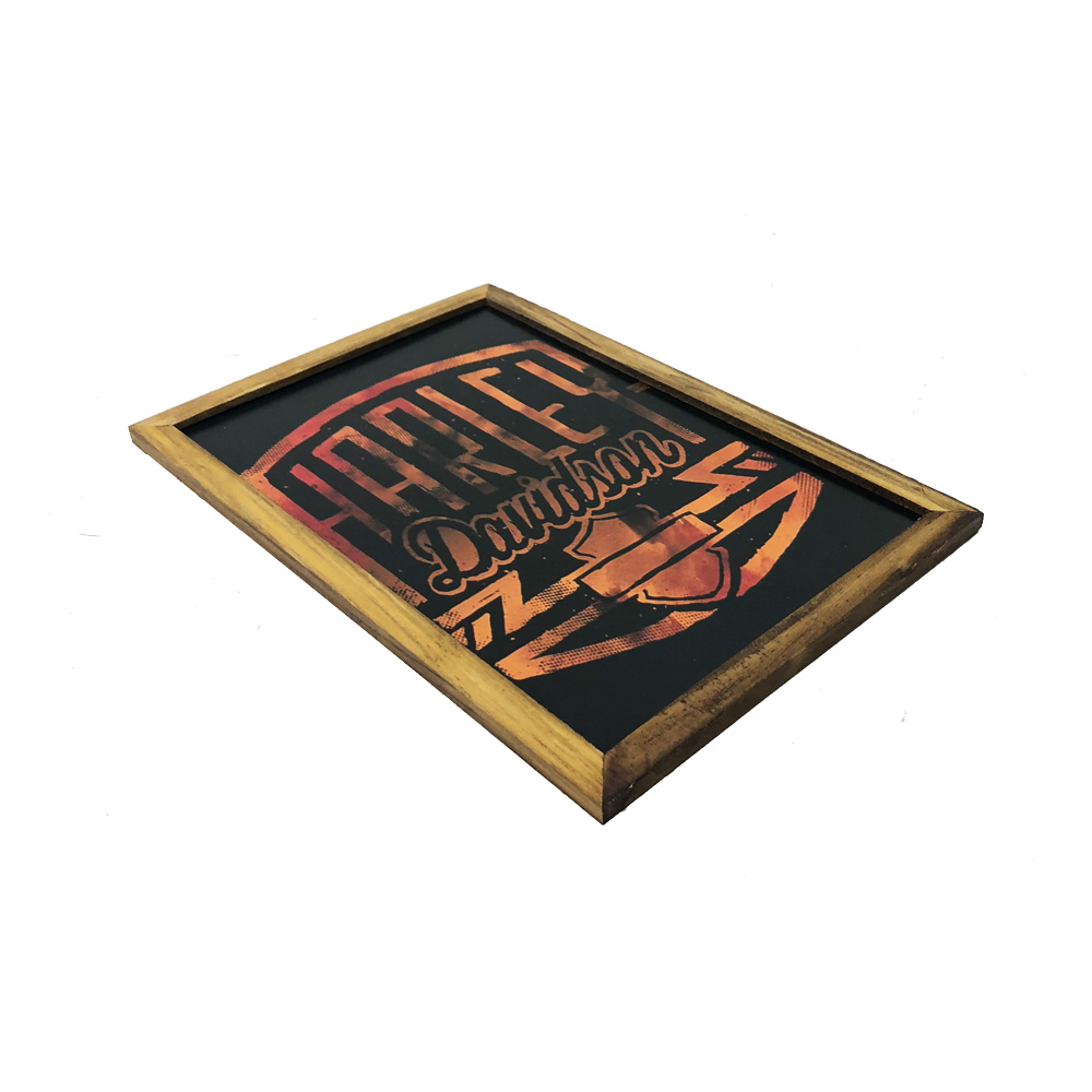 Quadro Decorativa Quarto Sala Harley Davidson 20x30 Madeira