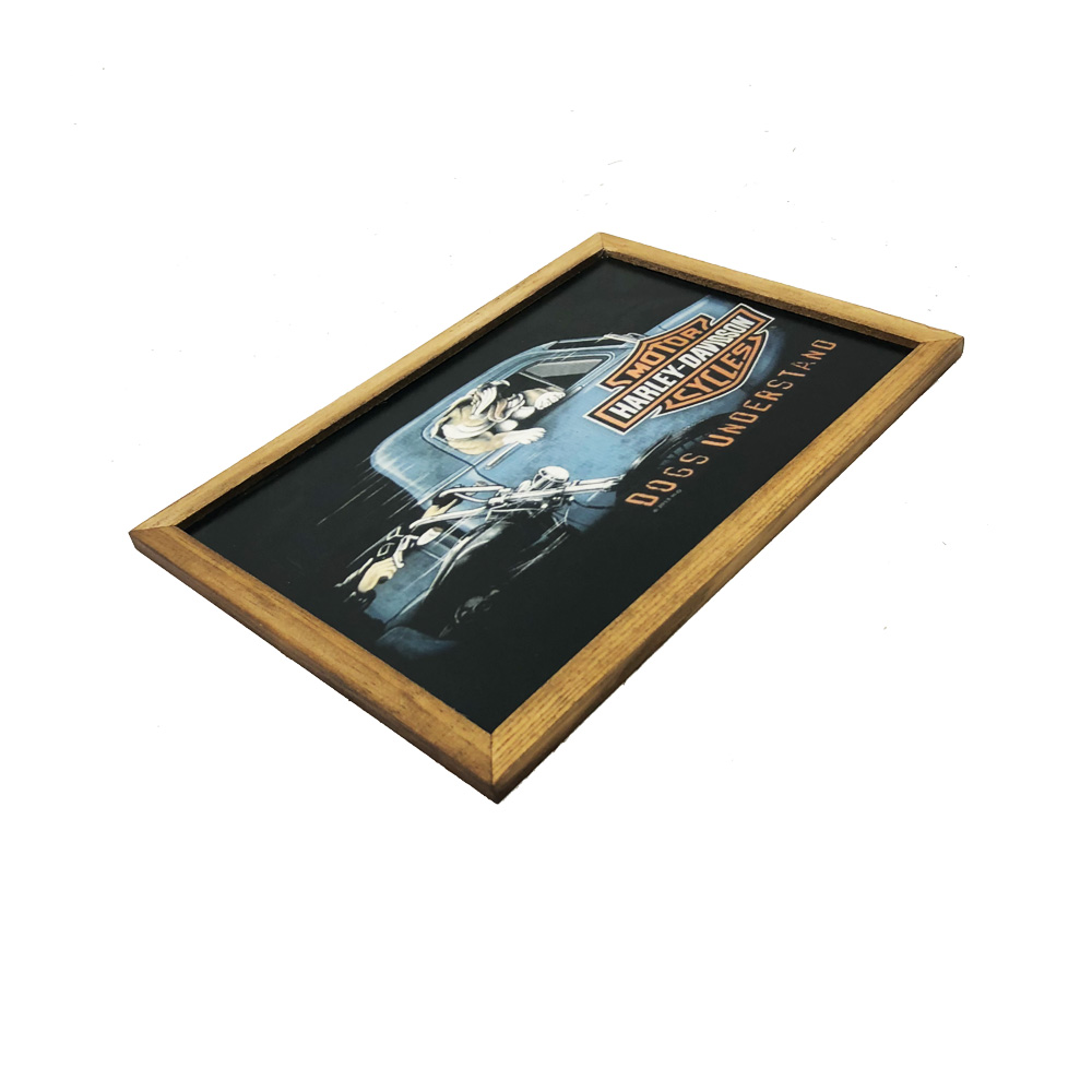 Quadro Decorativa Quarto Sala Harley Davidson Madeira Azul