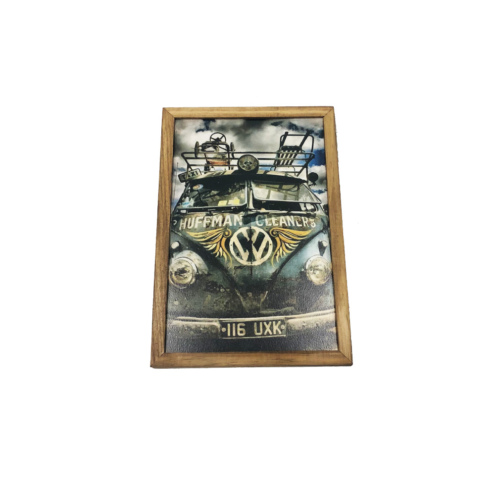 Quadro Decorativa Quarto Sala Kombi Huffman Madeira Verde