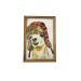Quadro Decorativa Quarto Sala Lhama Com Gorro 20x30 Madeira