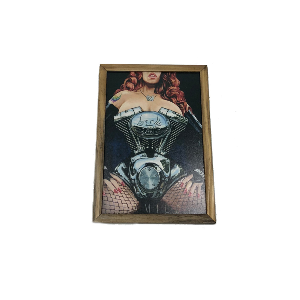 Quadro Decorativa Quarto Sala Mulher Damico 20x30 Madeira