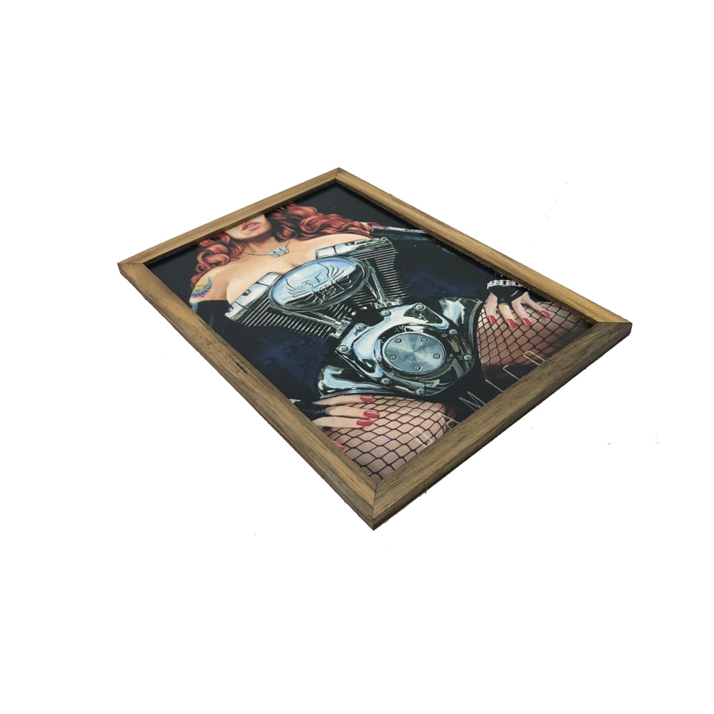 Quadro Decorativa Quarto Sala Mulher Damico 20x30 Madeira