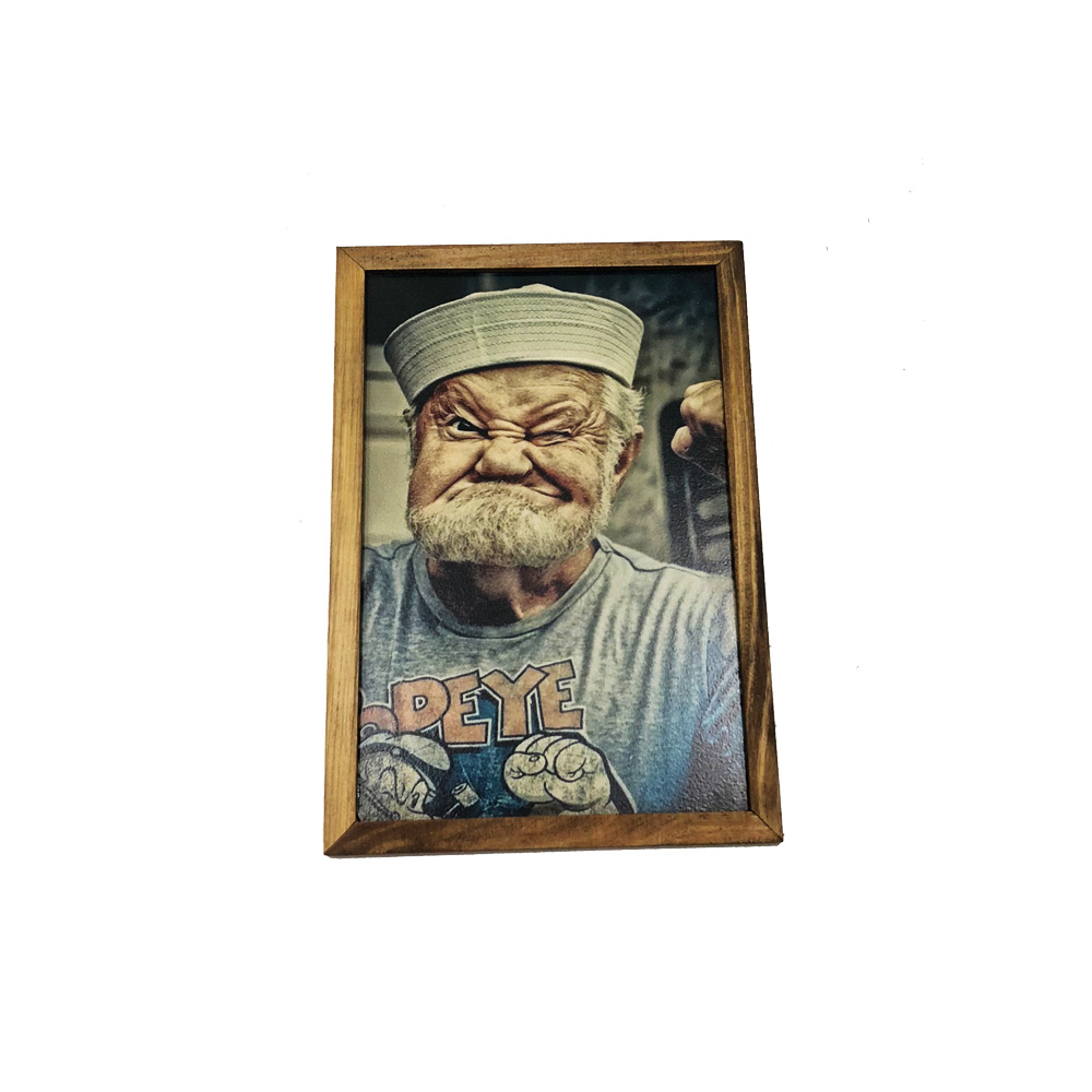Quadro Decorativa Quarto Sala Popeye Careta 20X30Cm Madeira