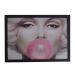 Quadro Decorativo Metal Marilyn Chiclete Cor Preto 30x40x2cm