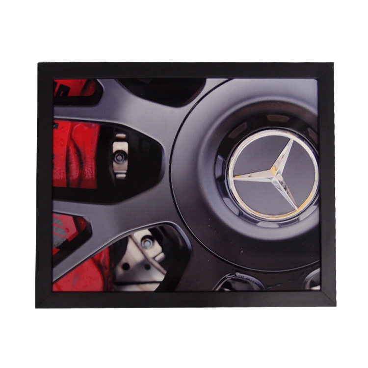 Quadro Decorativo Metal Roda Mercedes Bens Cor Preto 40x50x2