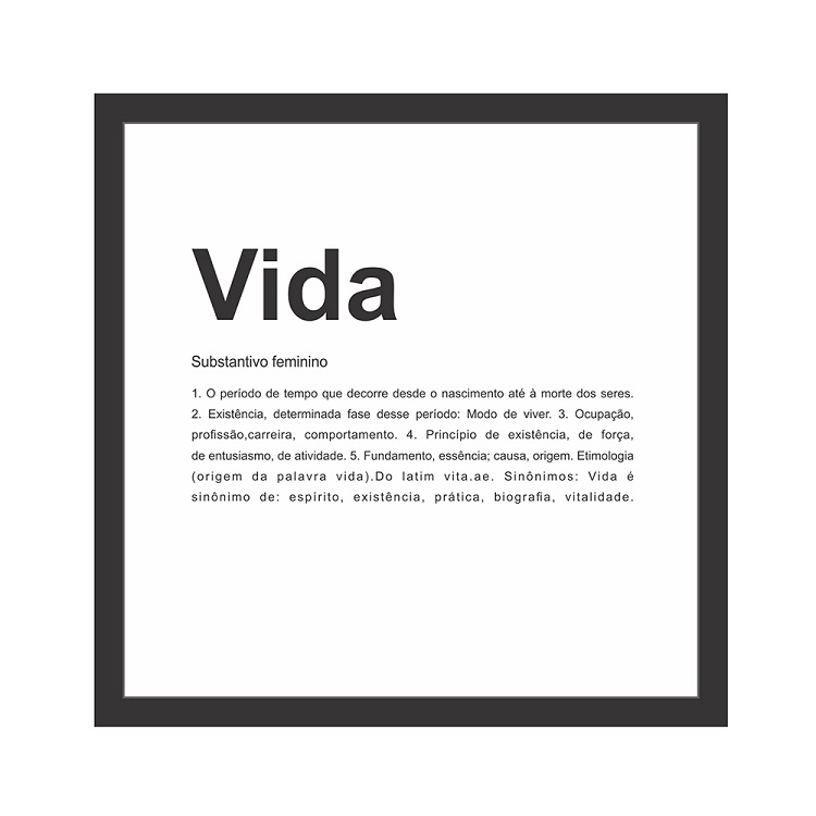 Quadro Decorativo Quarto Sala Madeira 27Cm Dicionário Vida