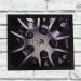 Quadro Decorativo Sala Metal Roda Porsche Cor Preto 40x50x2