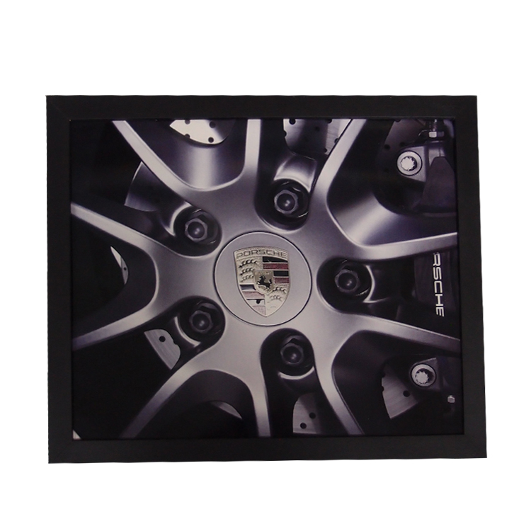 Quadro Decorativo Sala Metal Roda Porsche Cor Preto 40x50x2