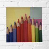 Quadro Lapis Color Decora Sala Escritorio Tela Tecido Lona