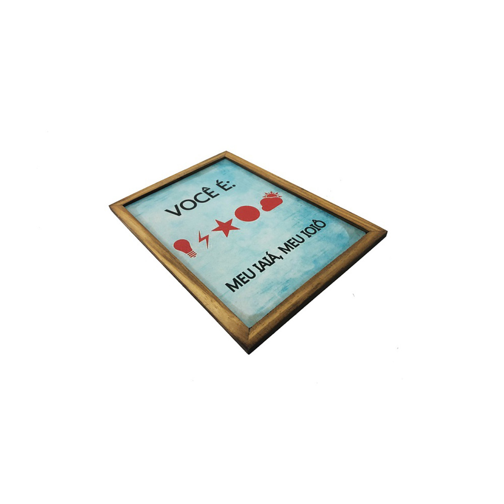 Quadro Madeira Mdf 20X30 C/ Moldura e Acab. Meu Iaia Ioio