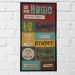 Quadro Metal Efeito Colagem Home Preto Retangular 79x40x2cm