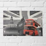 Quadro Onibus Uk Decorativo Sala Escritorio Tela Tecido Lona