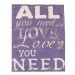 Quadro Tecido ''All You Need Is Love''