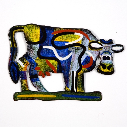 Vaca Azul Decorativa Para Parede
