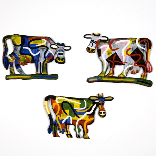 Vaca Azul Decorativa Para Parede