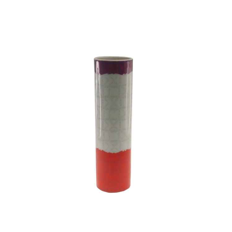 Vaso Decorativo Sala Cerâmica Vestido Japa Vermelho 25X7x7cm