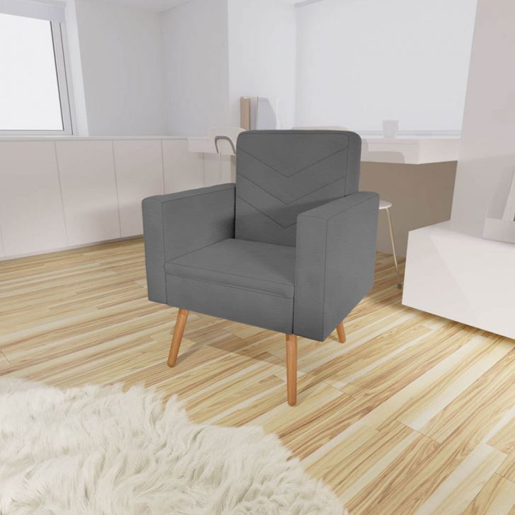 [OUTLET] Poltrona Ruanda Cinza e Mel