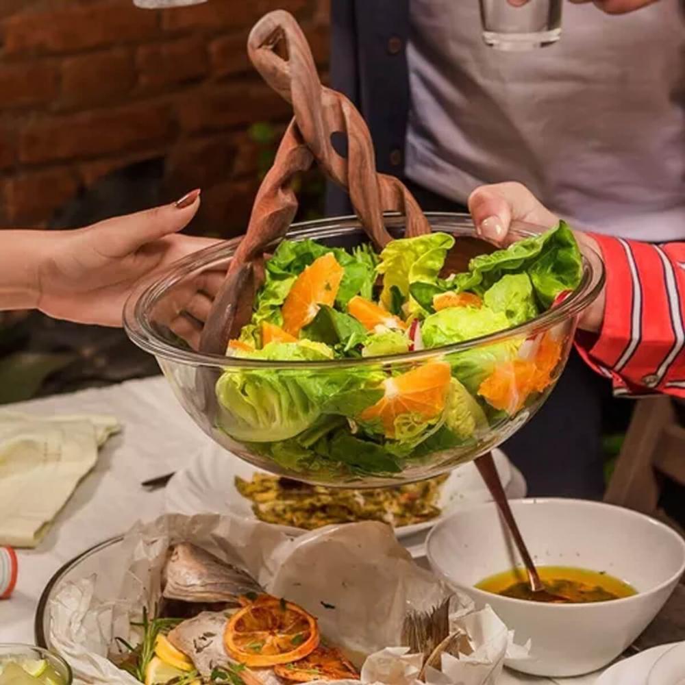 6 Tigela de Vidro Marinex Redondas 1,5L Potes Bowls Plus Astral para Saladas Sobremesas Receitas
