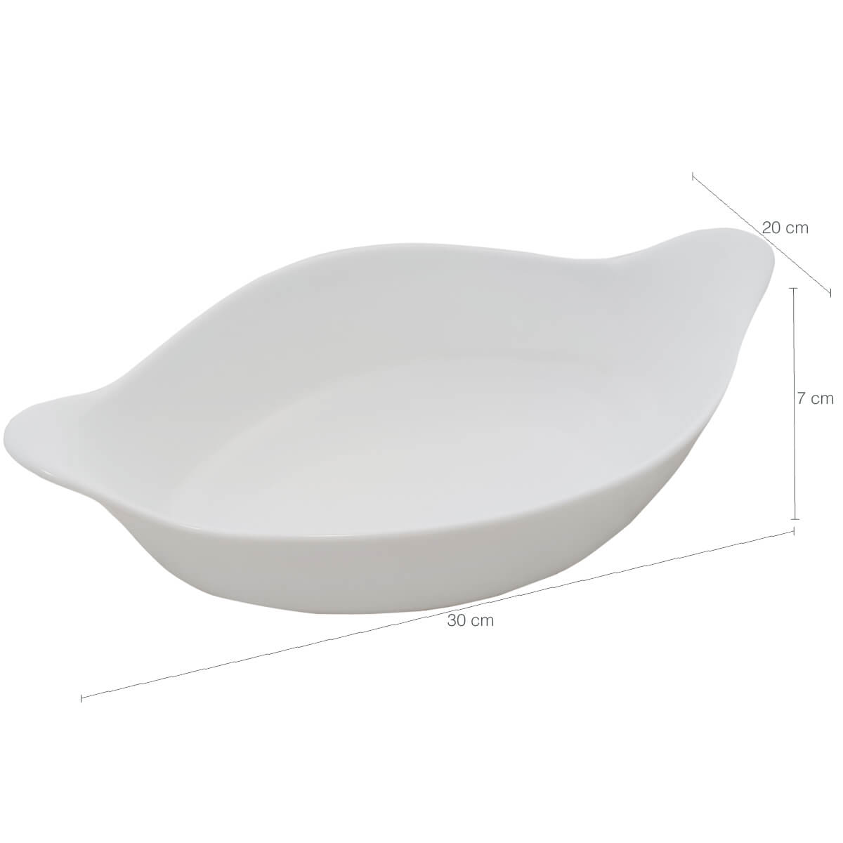 Assadeira Travessa Grande de Vidro Temperado 1,4L Opaline Marinex Branca