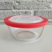 Conjunto 03 Potes Redondo De Vidro 600ml Pequeno com Tampa Plástica Facilitá Marinex