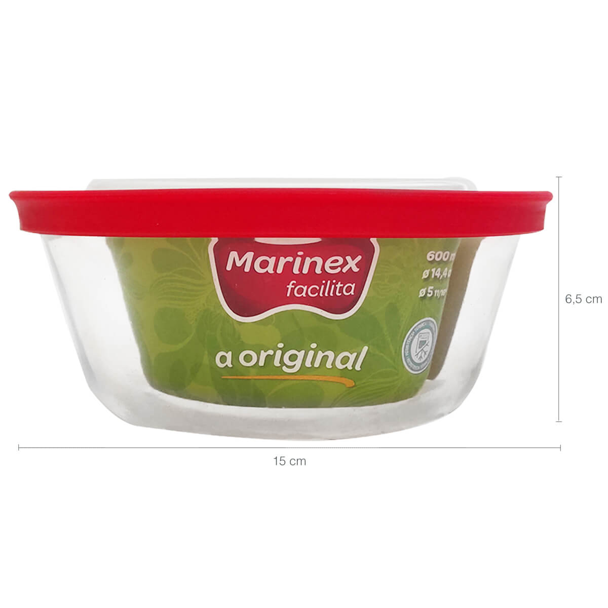 Conjunto 3 Potes de Vidro Redondo com Tampa Tigelas 600ml 1,2l 1,4l Marinex