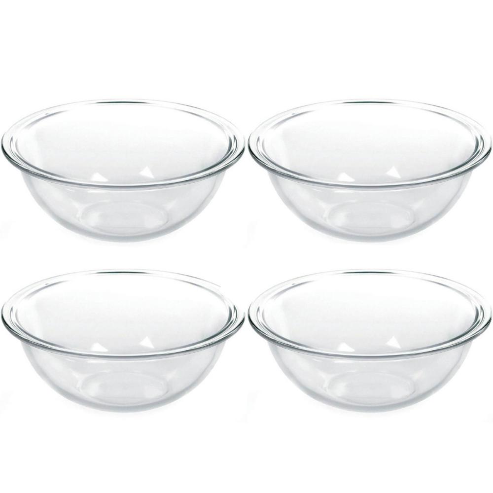 Conjunto 4 Tigelas de Vidro 1,5L Potes Redondos Marinex Plus