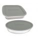 Conjunto Assadeiras De Vidro Com Tampa Marinex 02 Peças