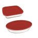 Conjunto Assadeiras De Vidro Com Tampa Marinex 02 Peças