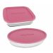 Conjunto Assadeiras De Vidro Com Tampa Marinex 02 Peças