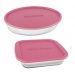 Conjunto Assadeiras De Vidro Marinex  Com Tampa 02 Peças