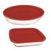 Conjunto Assadeiras De Vidro Marinex  Com Tampa 02 Peças