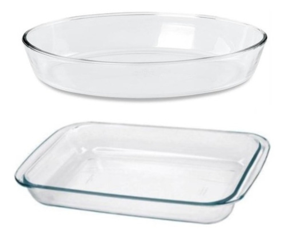 Conjunto De Refratário Assadeiras De Vidro Mainex 02 Peças