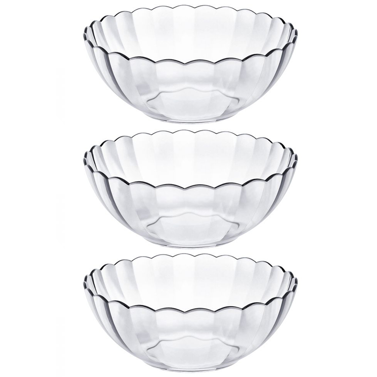 Conjunto De Tigelas Redondas Marinex Bella 3 Peças Bowls De Vidro 1 Litro