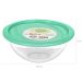 Kit 3 Potes De Vidro Redondos Plus Marinex 1,5L Com Tampas De Cores Sortidas Tigelas Bowl