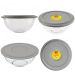 Kit 3 Potes De Vidro Redondos Plus Marinex 1,5L Com Tampas De Cores Sortidas Tigelas Bowl