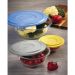 Kit 3 Potes De Vidro Redondos Plus Marinex 1,5L Com Tampas De Cores Sortidas Tigelas Bowl
