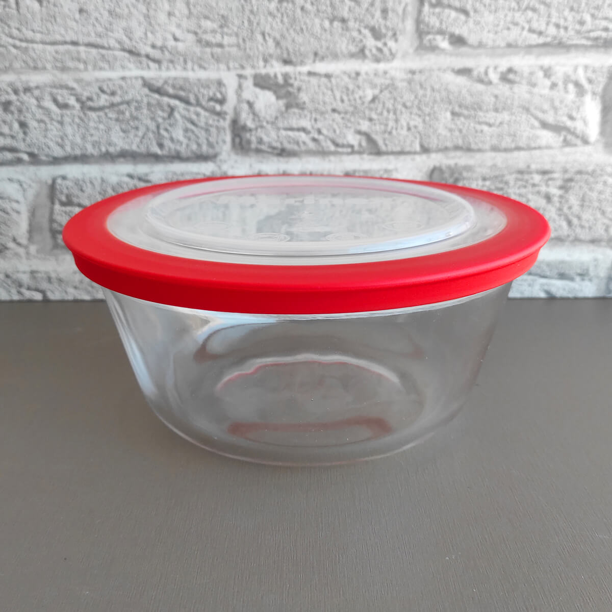 Kit 3 Potes Redondos Tigela De Vidro 1,2l Médio com Tampa Plástica Facilitá Marinex