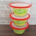 Kit 3 Potes de Vidro Redondo com Tampa Plástica 2,4l Cozinha Prática Marinex