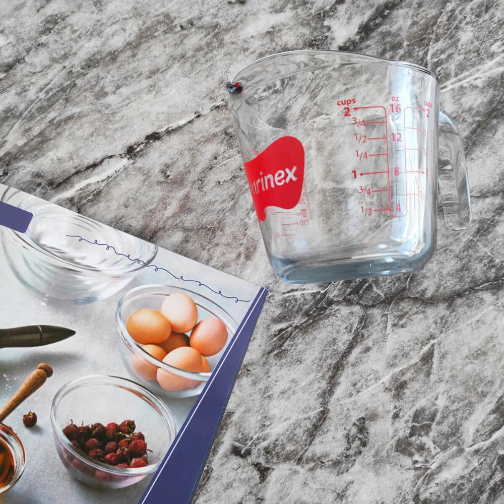 Kit 4 Jarras Medidoras de Vidro Marinex 500ml com Bico e Alça Restaurante Padaria