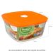 Kit 6 Tigelas Quadradas De Vidro 2L Marinex Facilita Potes Com Tampas Plásticas Cores Sortidas