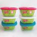 Kit 6 Tigelas Quadradas De Vidro 2L Marinex Facilita Potes Com Tampas Plásticas Cores Sortidas